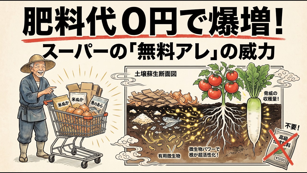 スーパーの無料○○だけで野菜が止まらなく育つ — 農家が密かに続ける0円栽培