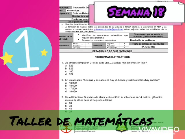 22 Junio/2020 Taller de matemáticas 5-1 Semana 18. Solución de problemas.