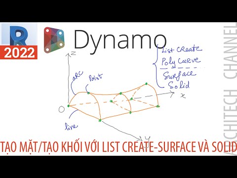 Dynamo (B02): Hướng dẫn cách dùng List Create, Surface - Solid để tạo và điều chỉnh hình khối