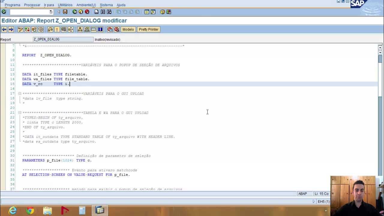 Aula de SAP / ABAP Como abrir caixa de seleção de arquivos no