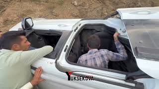 Derecik’te takla atan otomobilde sürücü ile eşi yaralandı