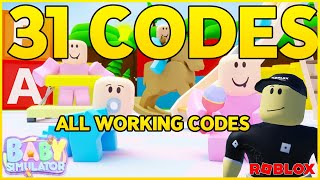 ✅NEW CODES✅31 WORKING CODES for 🍼 BABY SIMULATOR 🍼 Roblox 2023 🍼 Codes for Roblox TV