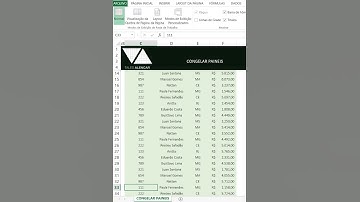 Congelando cabeçalhos no Excel