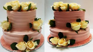 two tier yellow rose wedding cake made by cake ideas