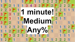 Google Minesweeper Speedrun Any% Medium PC 60 seconds (pb 7/24/2022)