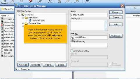 Configuring your website in FTP Voyager