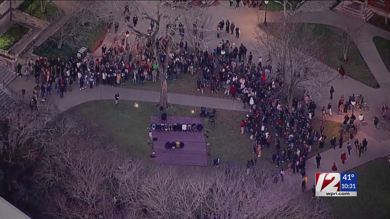 Brown students boo president off stage during vigil for injured junior ...