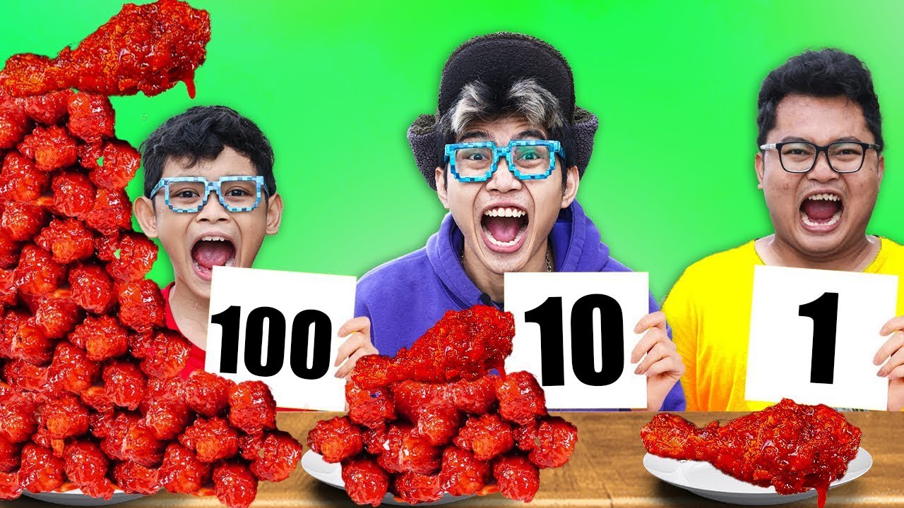 MAKANAN AYAM SUPER PEDAS PORSI BANYAK, SEDANG, SEDIKIT,  BOCIL SAMPAI TELFON AMBULAN!!!