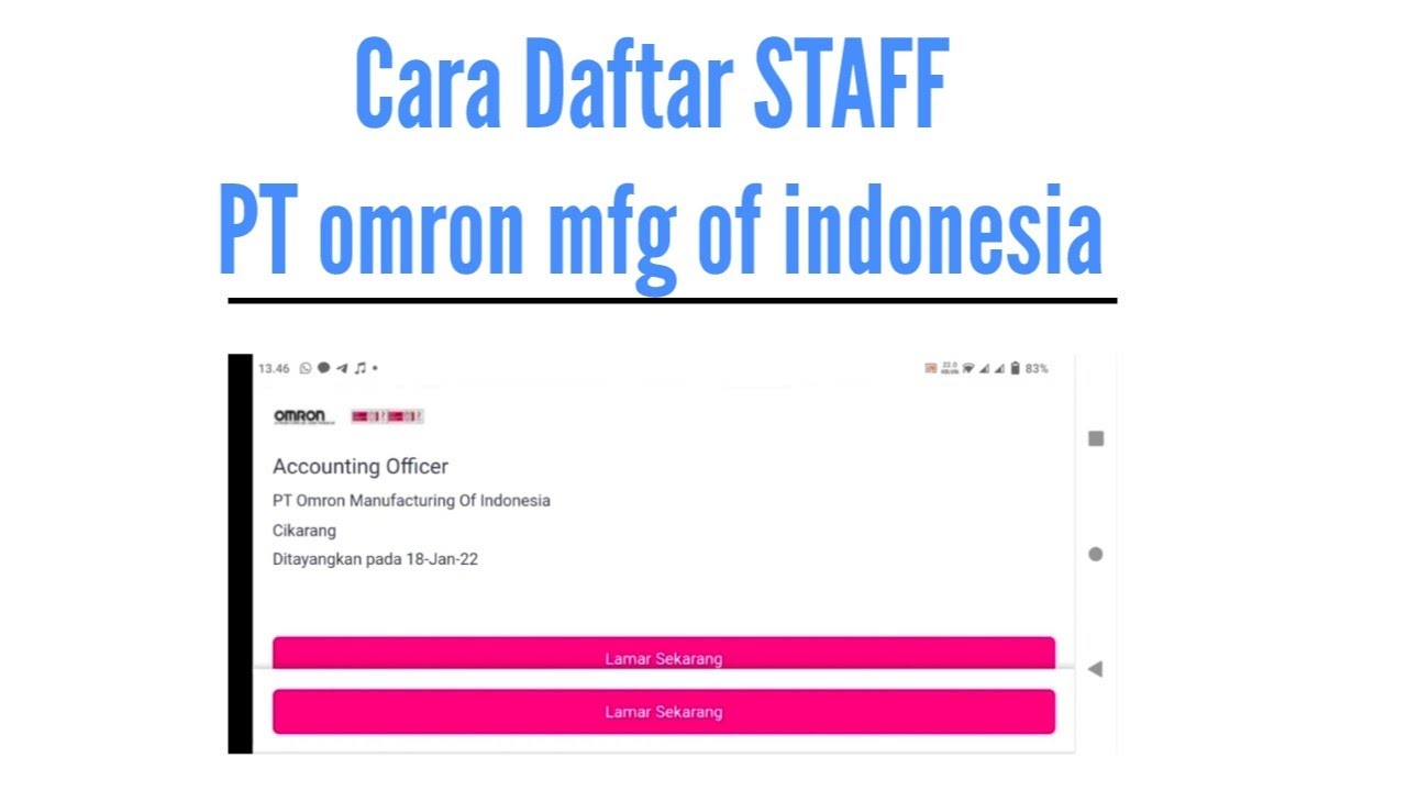 Of indonesia pt omron manufacturing alamat Lowongan Kerja