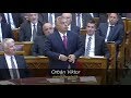 20191021 1420 Parlament Orbán Viktor napirend előtti válasz
