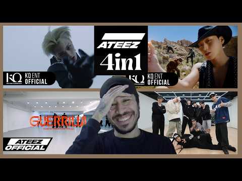 ATEEZ 4 in 1 REACTION - 'Guerrilla' and 'WORK' MV's and Dance practices - Falling in love! β€