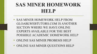 SAS MINER ASSIGNMENT HELP Globalwebtutors