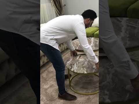 اول اعمالنا تربيزه دهبي دهان الكتروستاتيك مع رخام تابعونا