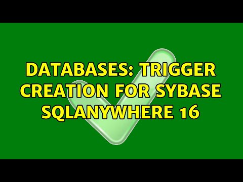 Databases: Trigger creation for Sybase SQLAnywhere 16