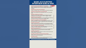 Basic Accounting Interview Questions and Answers | Accountant Interview Questions and Answers