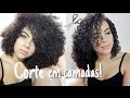 COMO CORTAR CABELO CACHEADO EM CAMADAS SOZINHA