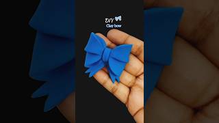 DIY Clay bow 🎀Making easy cute clay bow| #shorts #diy#pookie #bow #claybow #dikshacraftlibrary
