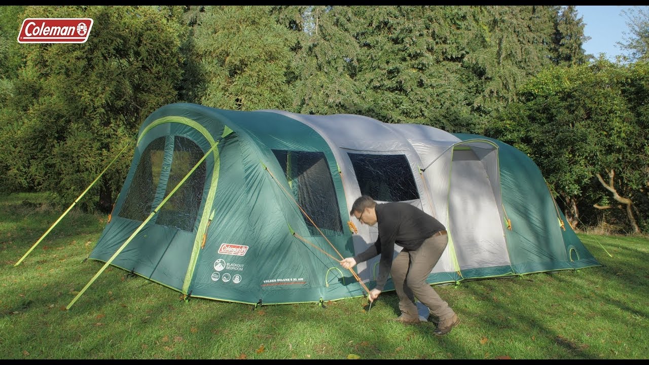 Ik heb een Engelse les Ordelijk Primitief Coleman® Valdes Deluxe 6XL Air Tent Pitching - YouTube