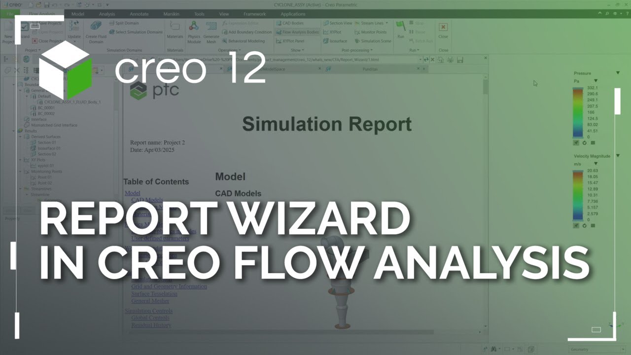Report Wizard in Creo Flow Analysis | Creo 12 - YouTube