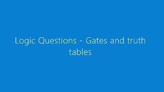 logic gates and circuits questions GCSE