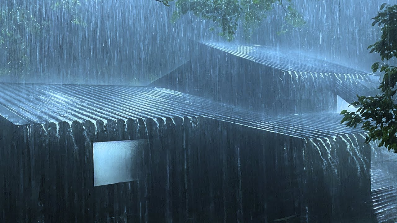 Relax Deeply and Fall Asleep Fast in 3 Minutes with Heavy Rain & Intense Thunder on a Metal Roof