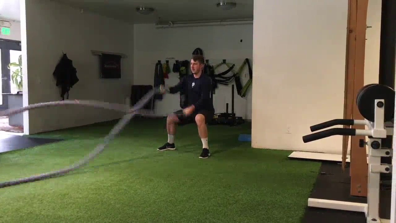 Alternating Battle Rope Slams - Squat Position - YouTube
