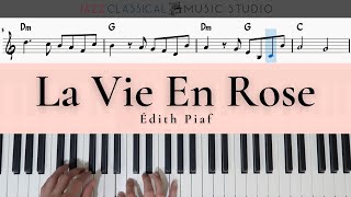 La Vie En Rose - Édith Piaf | Love Song | Piano Tutorial (EASY) | WITH Music Sheet | JCMS screenshot 4