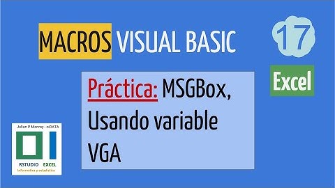 MSGBOX UTILIZANDO UNA VARIABLE EN VBA  Ejercicios de Práctica