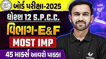 Std 12 SPCC Board Exam Section E & F Most IMP | Dhoran 12 SPCC Exam IMP 2025 | Nilkanth Sir