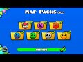 All map packs level  geometry dash 195 levels all coin  65 map packs