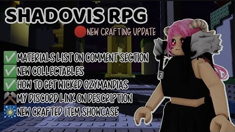 SHADOVIS RPG NEW CRAFTING UPDATE