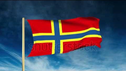 Orkney Islands flag slider style. Waving in the win with cloud background animation Stock video by