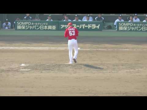 H28.05.22　３回裏　２死満塁から北條に押し出しフォアボール（投手：戸田）　阪神×広島　甲子園