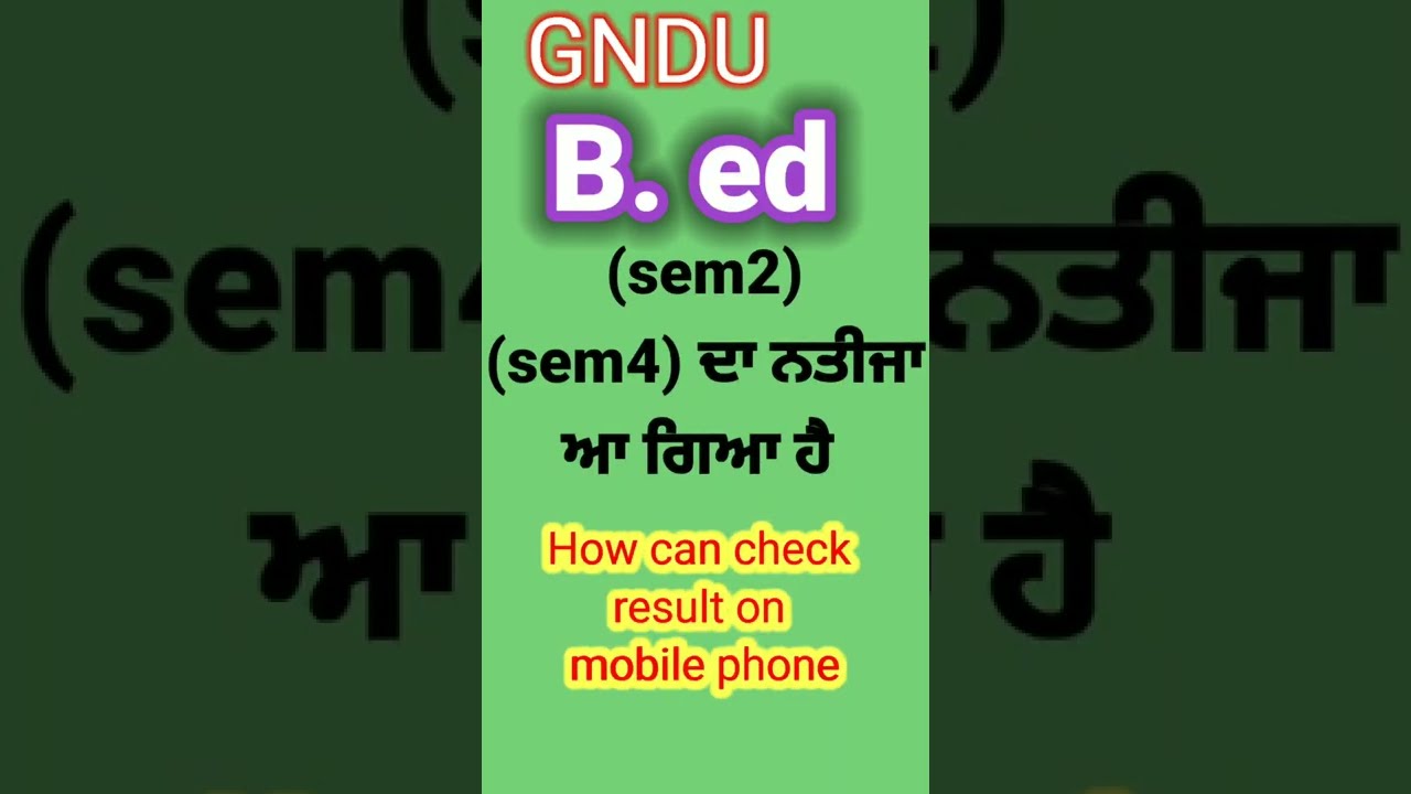 B.ed result 2022//GNDU