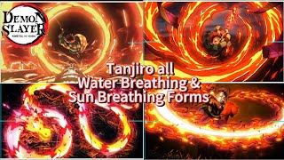 Demon Slayer Kimetsu No Yaiba Tanjiro All Water Breathing And Sun Breathing Forms 4K 60Fps