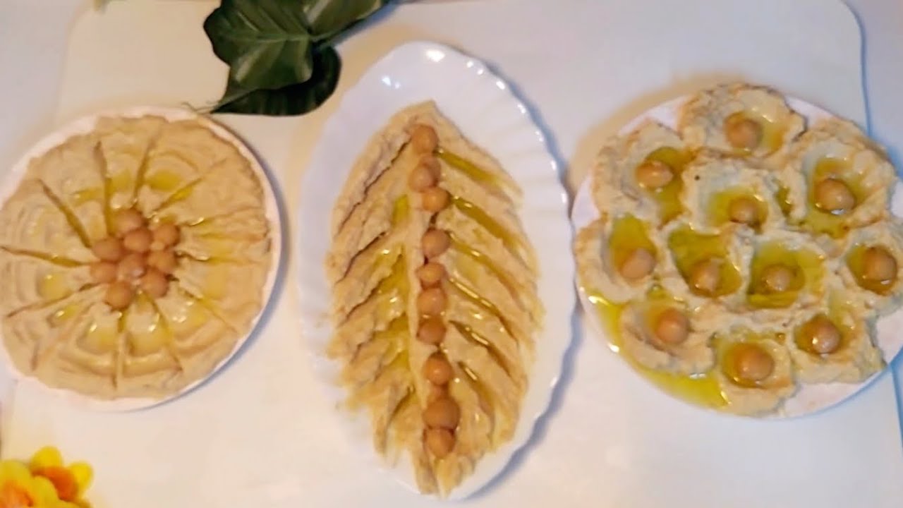 طرق لتزيين صحن الحمص👍Ways to decorate a plate of hummus