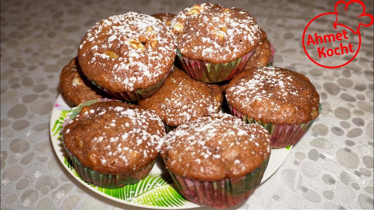 Bananen Nuss Muffins | Video-Rezepte.info Bananen Nuss Muffins | Video-Rezepte.info