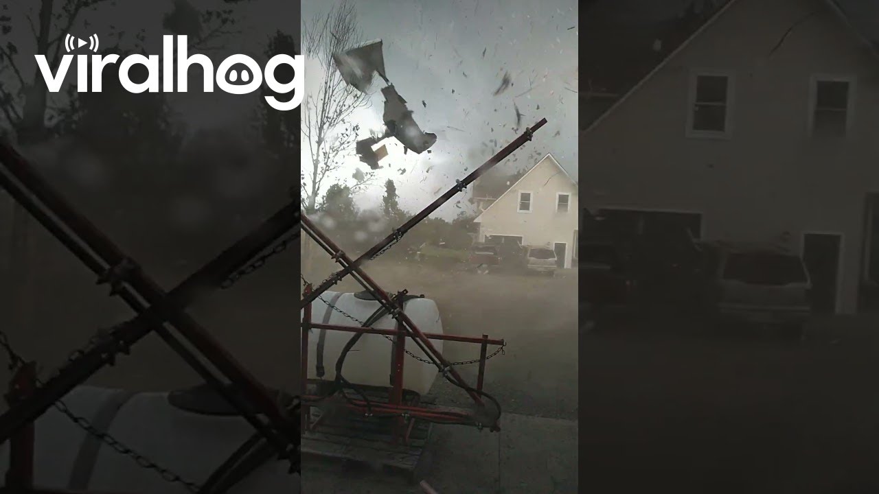 Wind Tears Roof Off of House || ViralHog
