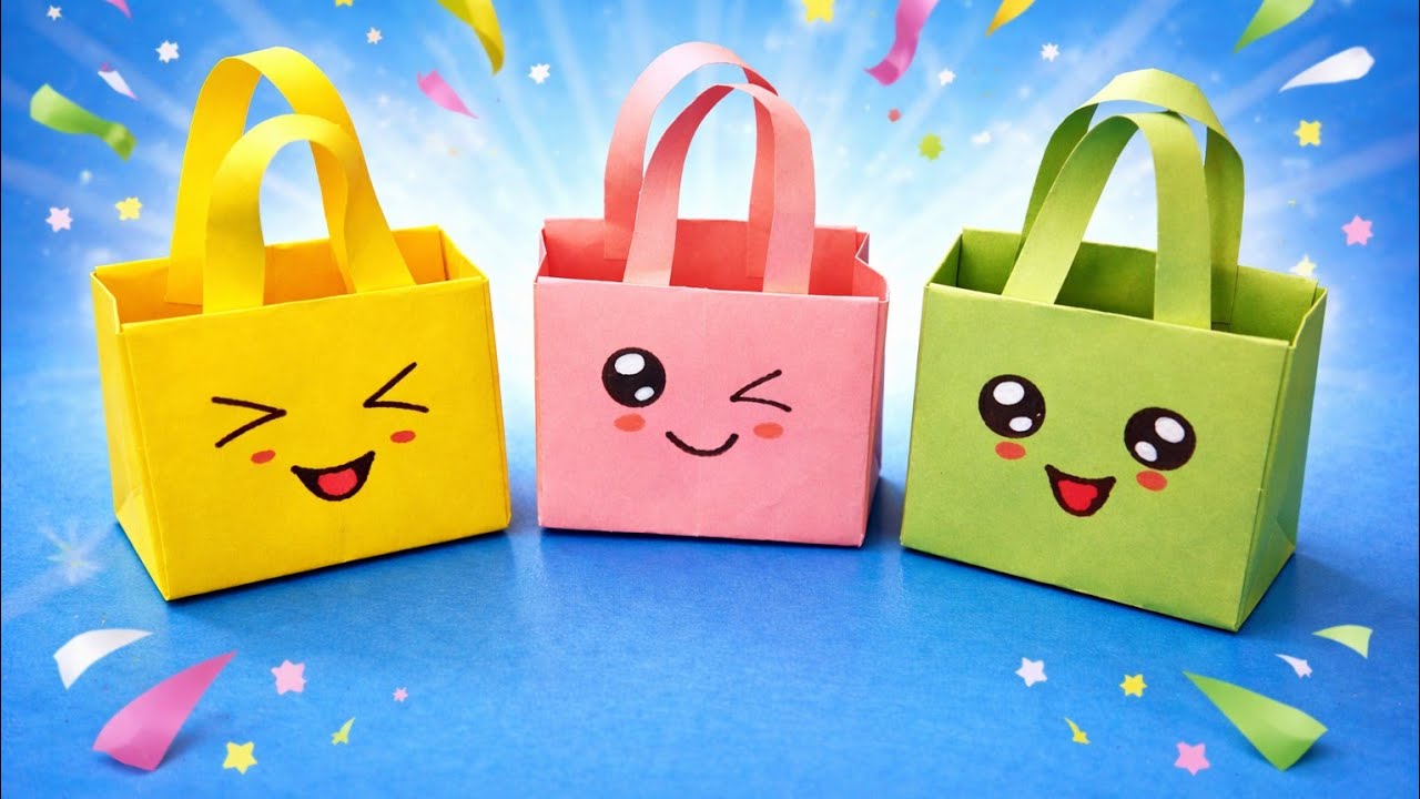 DIY Cute Origami Paper Bag | Easy Handmade Gift Bag Idea | Paper Craft