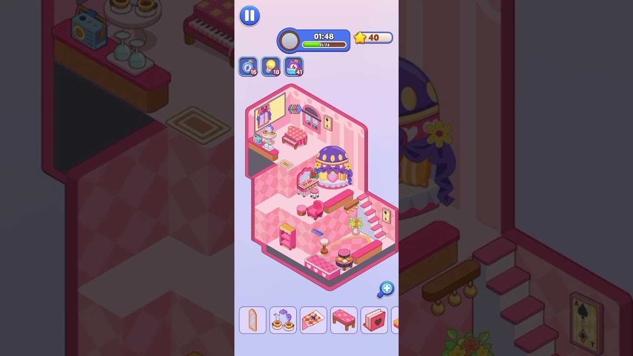 Fantasy Room – Level 122 Walkthrough | Card Theme Pink & Purple House ♠️♥️