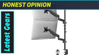 `WORLDLIFT Dual Stacked Monitor Mount: The Ultimate Vertical Desk Upgrade!