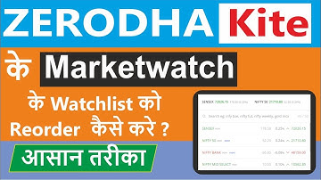How do I reorder/rearrangement watchlist items on Kite Zerodha Marketwatch?