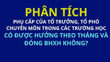 Phân tích: Phụ cấp tổ trưởng, tổ phó chuyên môn trường học, có được tính đóng BHXH hay không?