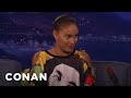 Joy Bryant’s Macho Husband Is A Bro Who Sews | CONAN on TBS