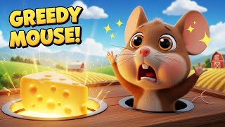 The Greedy Mouse and The Golden Cheese | Moral Story for Kids in English | 3D Cartoon Animation