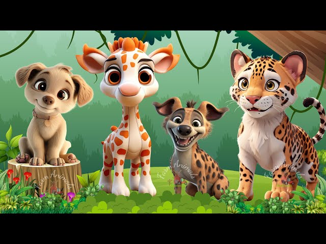 Lovely Animal Sounds: Giraffe, Puppy, Leopard, Hyena, Kingfisher | Animal Sounds class=