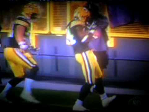 A Clip of Packers Jarrett Bush getting an interception, then does a funny dance.