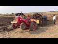 Mahindra tractor stuck in mud with loaded trolley | tractor video |