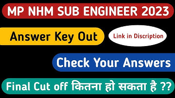 mp nhm sub engineer 2023|Official answer key out | Check your ans key | mpnhm sub engineer ans key