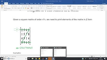 Program to Print Matrix in Z form